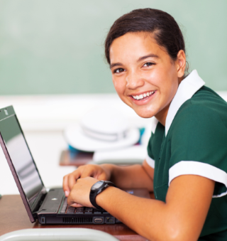 Student using eSchoolware